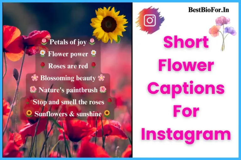 Short Flower Captions For Instagram